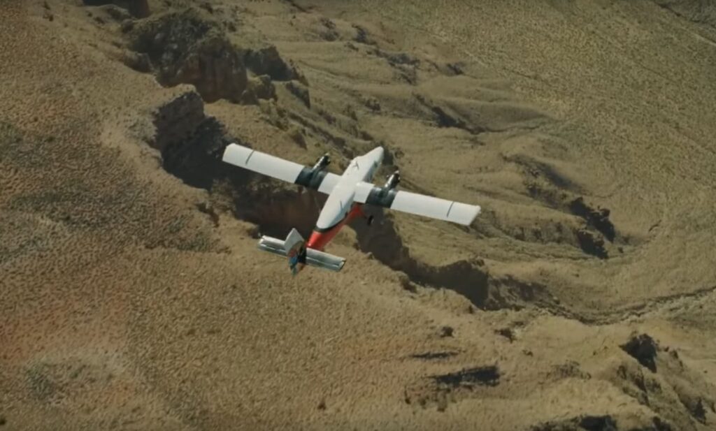 airplane flying over the grand canyon